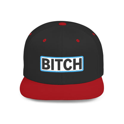 BITCH Embroidered Snapback Hat | Funny Statement Cap | Bold Streetwear Flat Bill | Conversation Starter Gift
