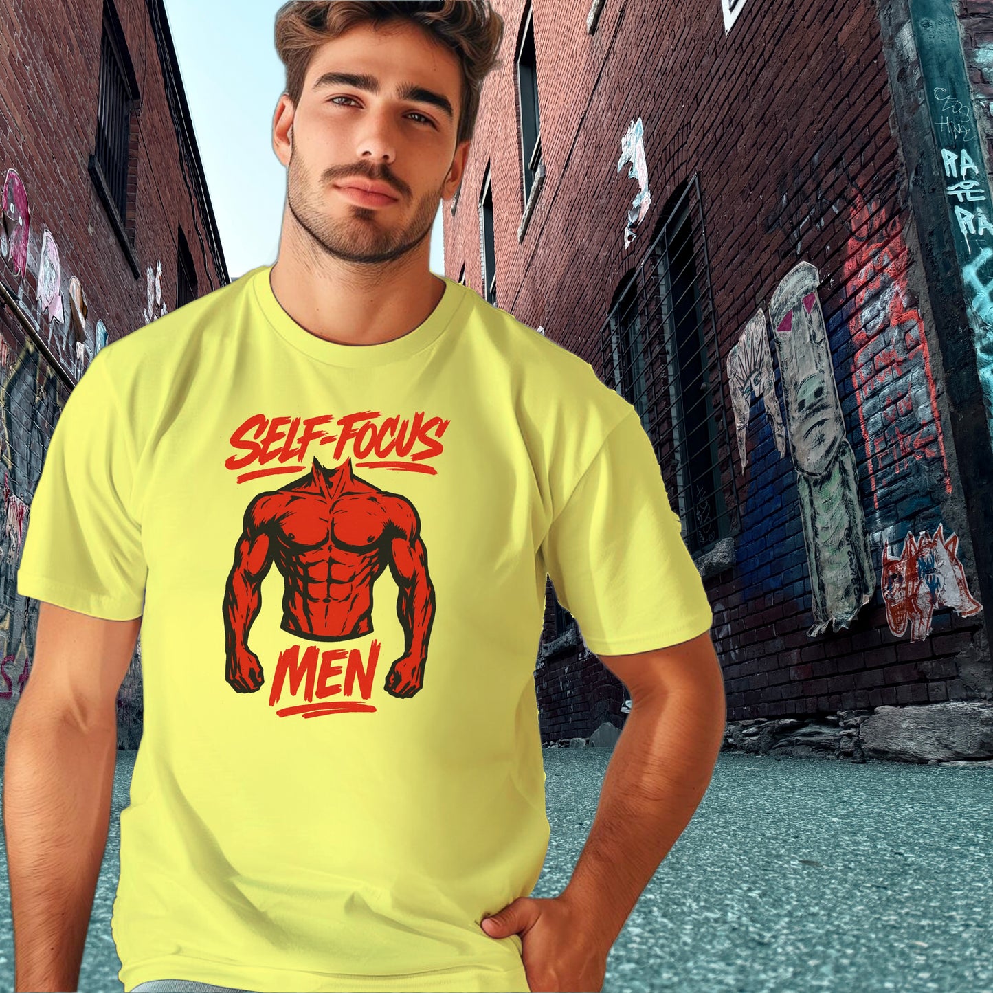 Self-Focus Men With Muscular Graphic Print Product