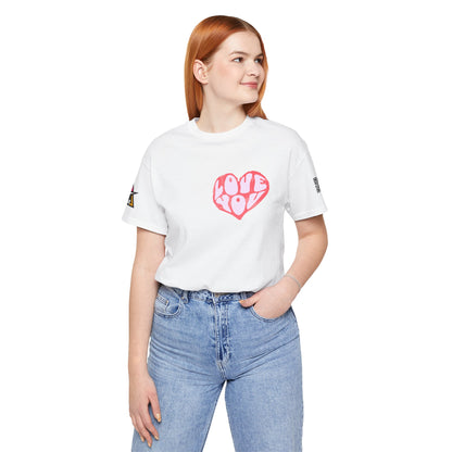 Love You Graphic T-Shirt | Heart Graphic Tee | Cute Retro Streetwear Shirt
