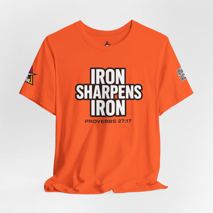 Iron Sharpens Iron Graphic T-Shirt | Proverbs 27:17 Christian Tee | Faith & Strength Streetwear