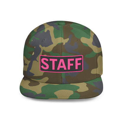 STAFF Embroidered Snapback Hat | Funny Event Crew Cap | Minimalist Streetwear Hat | Festival & Team Uniform Cap
