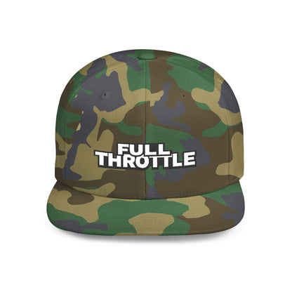 FULL THROTTLE Embroidered Flat Bill Snapback Cap | Bold Motorsport Hat | Streetwear Baseball Cap