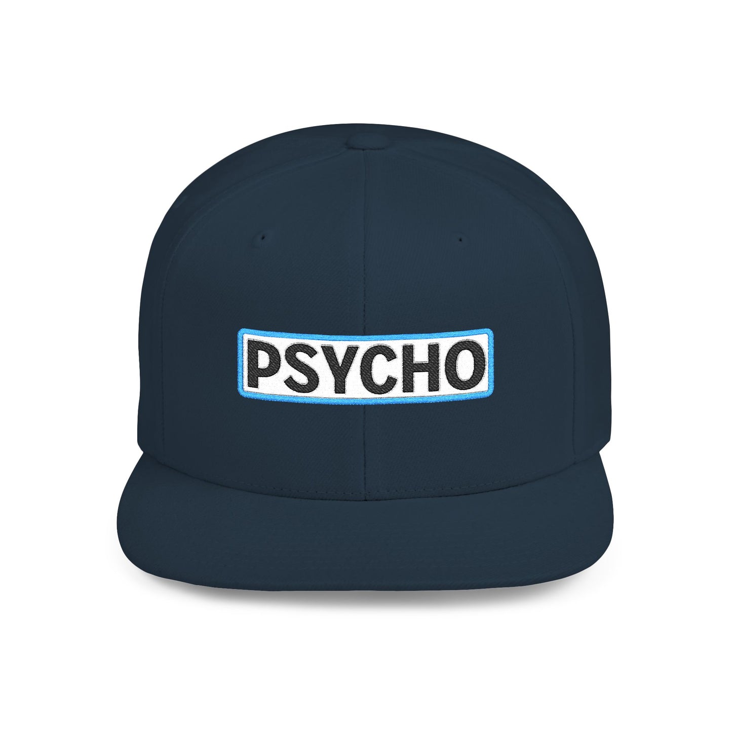 PSYCHO Embroidered Snapback Hat | Funny Statement Cap | Bold Streetwear Flat Bill | Conversation Starter Gift