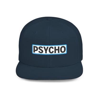 PSYCHO Embroidered Snapback Hat | Funny Statement Cap | Bold Streetwear Flat Bill | Conversation Starter Gift