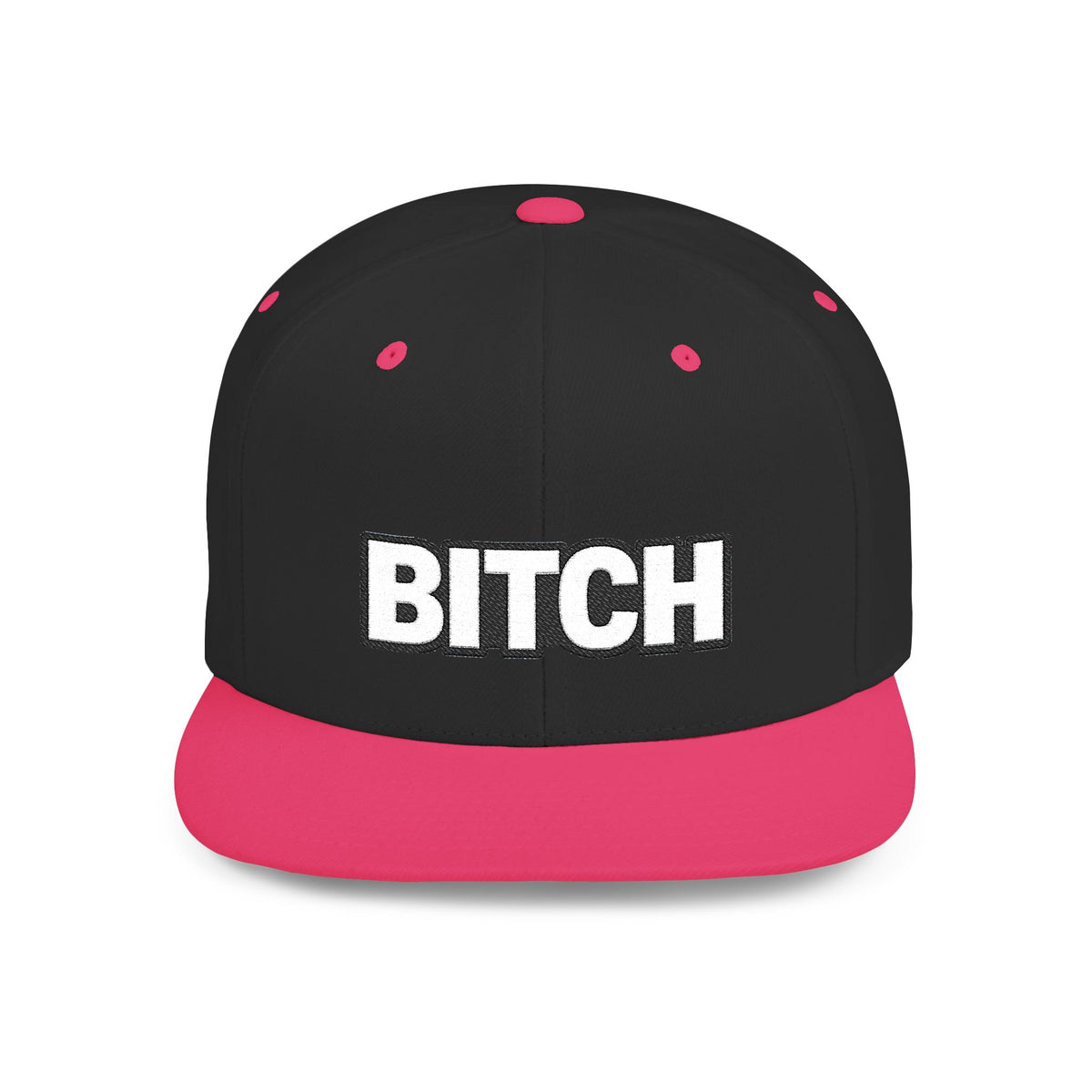 BITCH Embroidered Snapback Hat | Funny Statement Cap | Bold Streetwear Flat Bill | Conversation Starter Gift