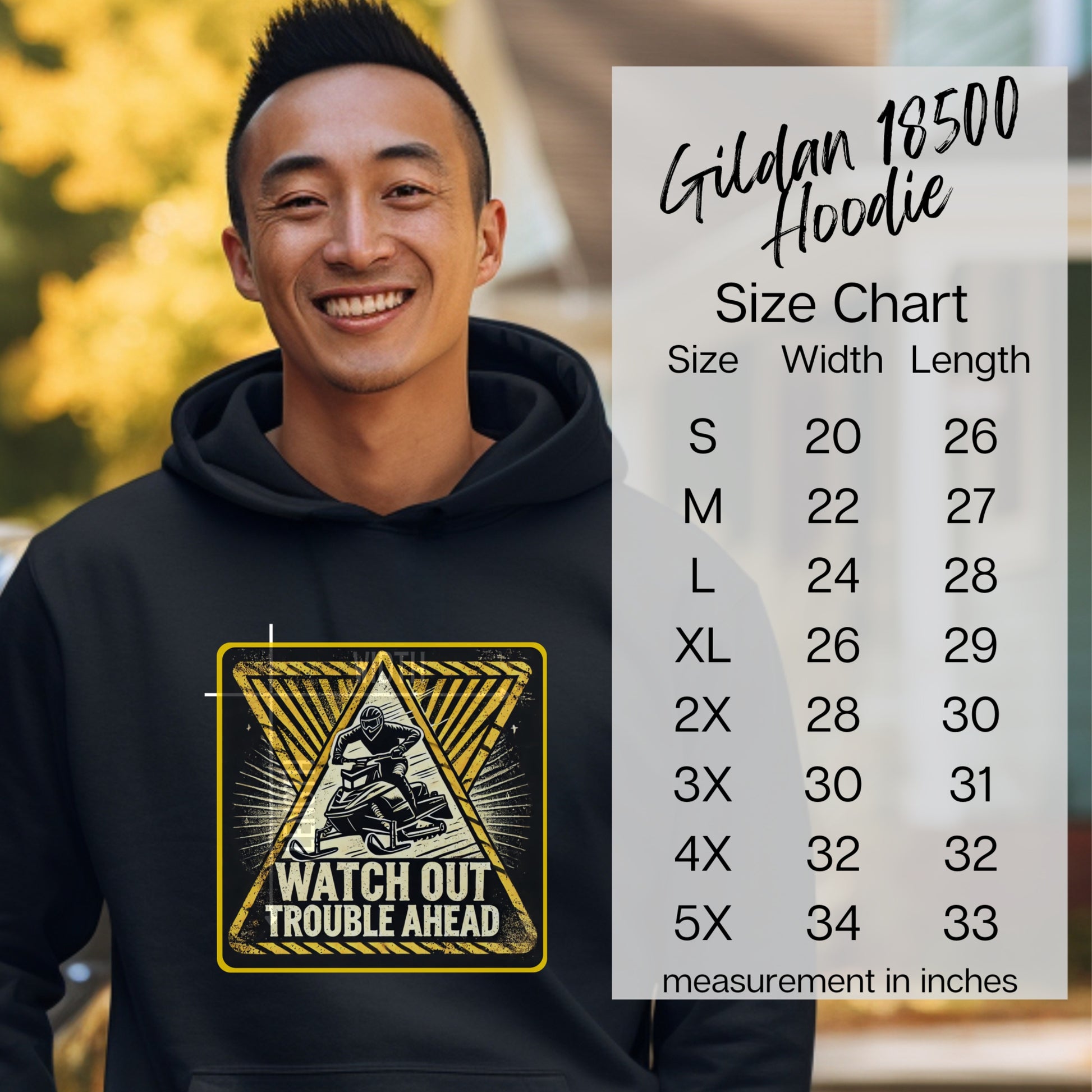 Watch Out Trouble Ahead Gildan 18500 Hoodie product