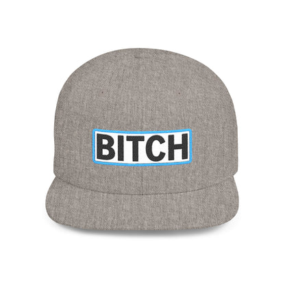 BITCH Embroidered Snapback Hat | Funny Statement Cap | Bold Streetwear Flat Bill | Conversation Starter Gift