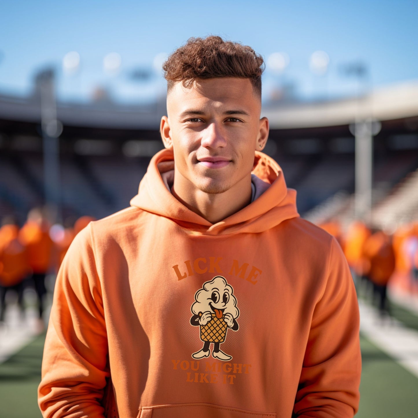 Lick Me You Might Like It Sweatshirt with Quirky Print