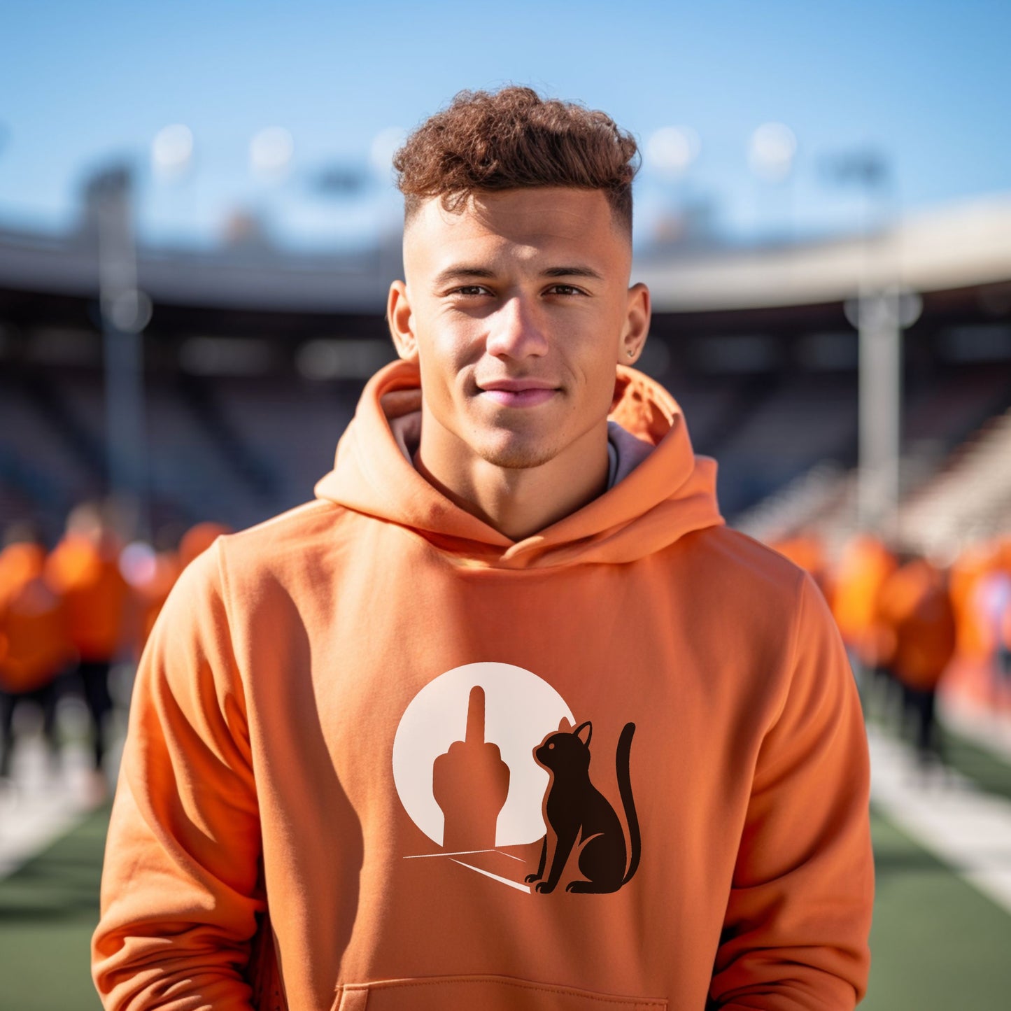 Unique Design Middle Finger Cat Hoodie