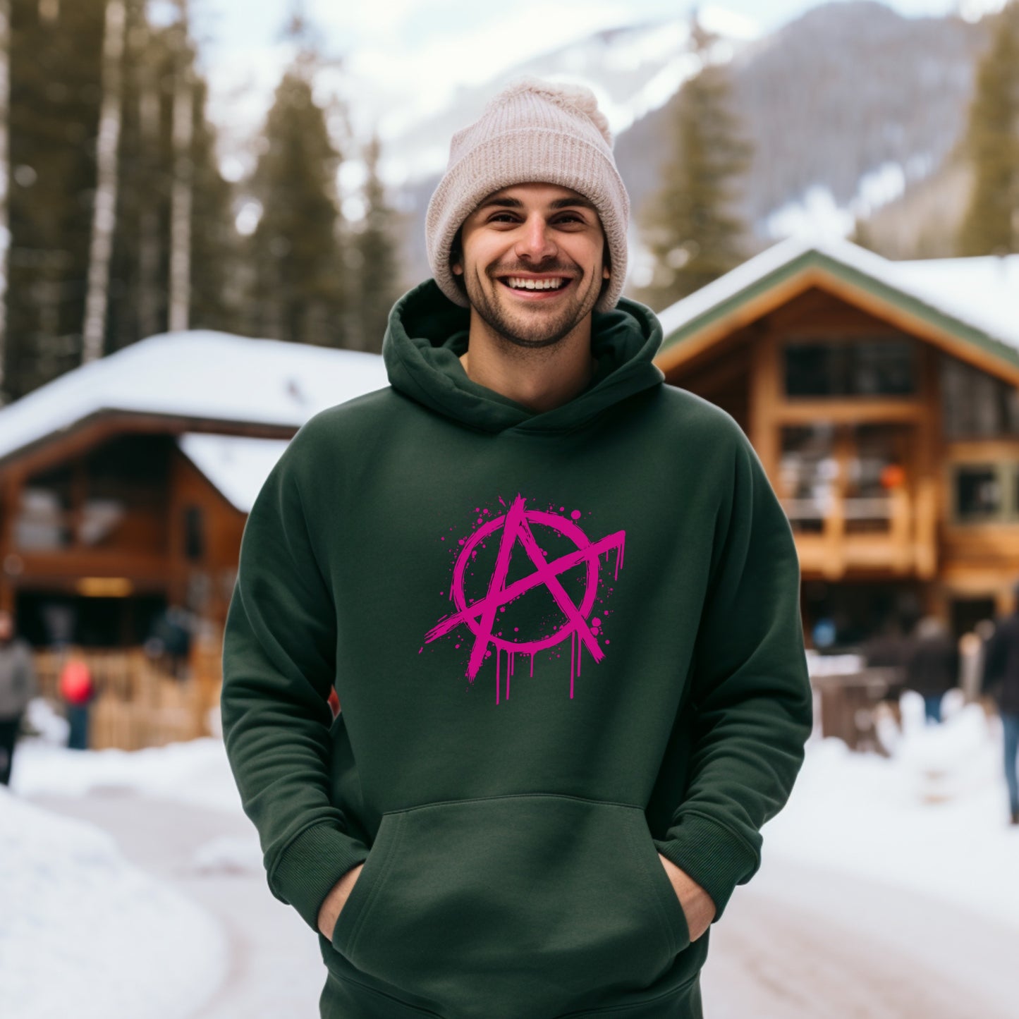 Cozy Winter Menswear Hoodie Featuring Unique Artwork