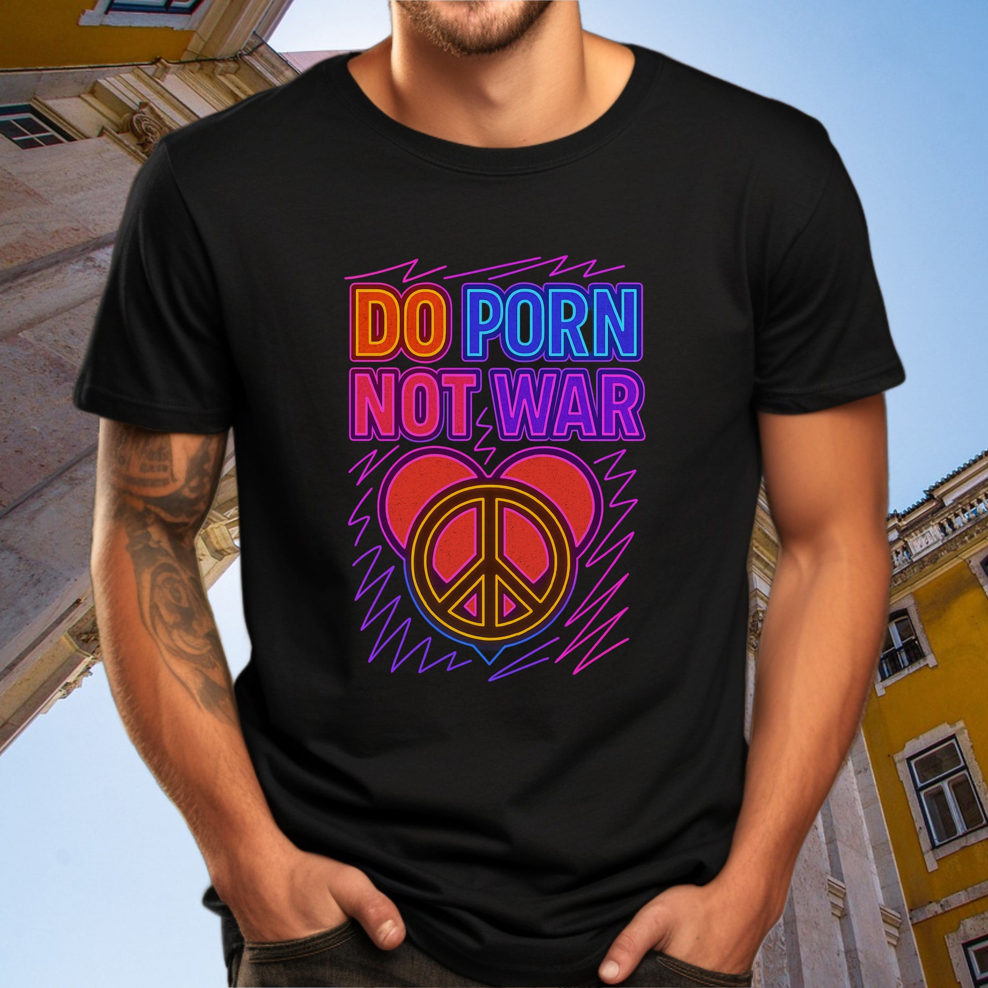 Do Porn Not War Peace Sign Bear T-Shirt product