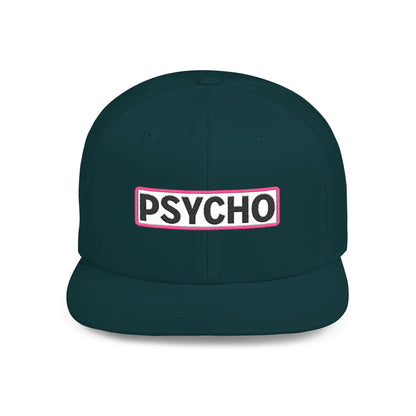 PSYCHO Embroidered Snapback Hat | Funny Statement Cap | Bold Streetwear Flat Bill | Conversation Starter Gift