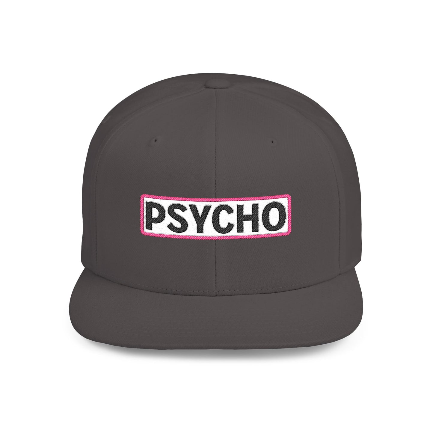 PSYCHO Embroidered Snapback Hat | Funny Statement Cap | Bold Streetwear Flat Bill | Conversation Starter Gift