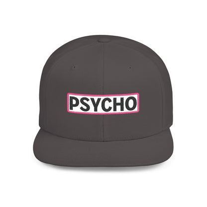 PSYCHO Embroidered Snapback Hat | Funny Statement Cap | Bold Streetwear Flat Bill | Conversation Starter Gift