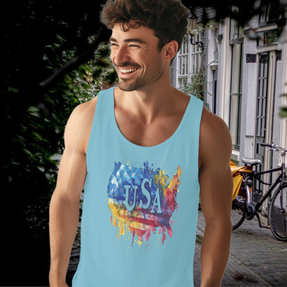 Colorful USA Map Design Men's Tank Top product type
