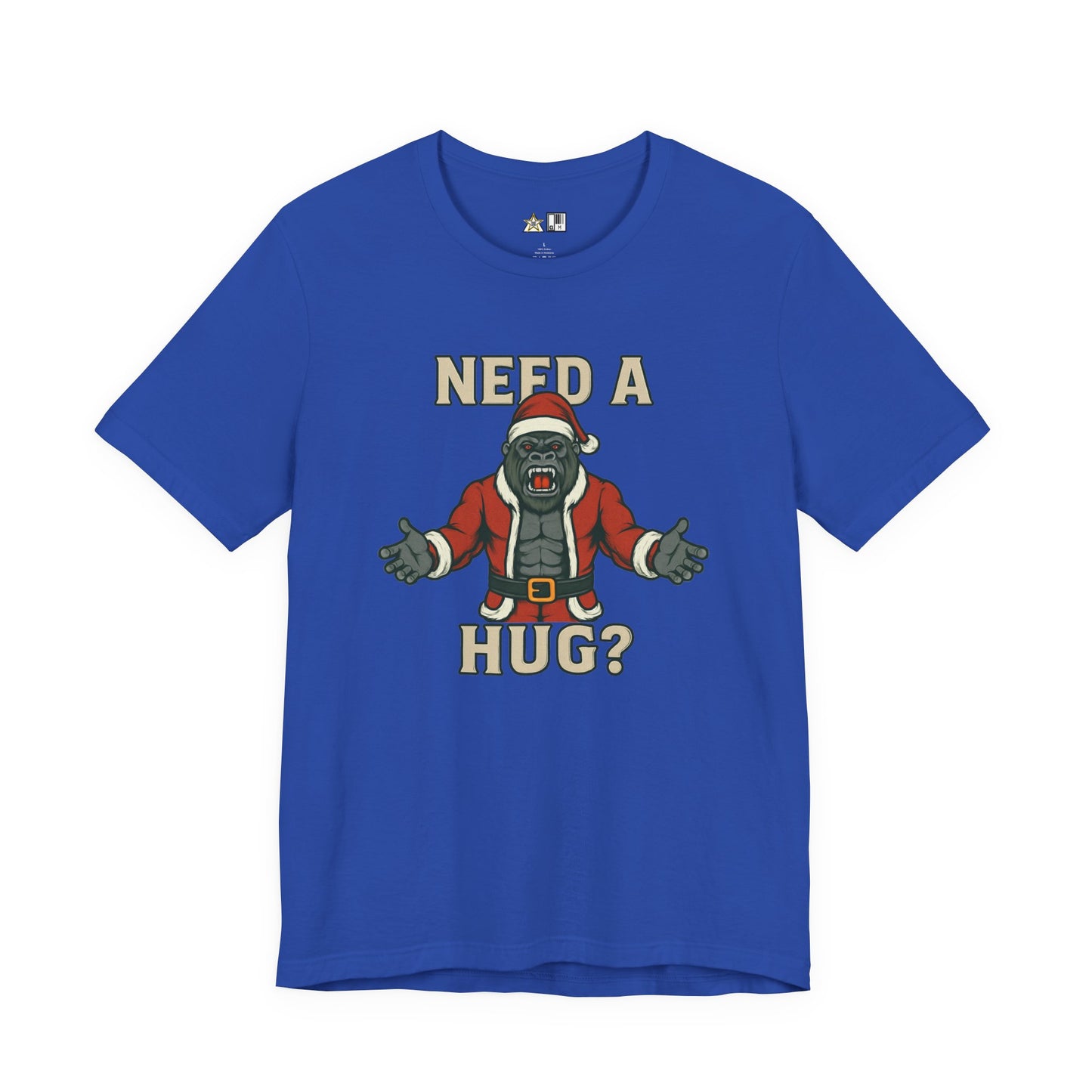 Need a Hug? Gorilla Santa – Unisex Bold Graphic Streetwear Tee