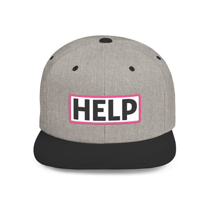 HELP Embroidered Snapback Hat | Funny Trucker Cap | Sarcastic Streetwear Hat | Festival & Everyday Cap Gift