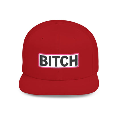 BITCH Embroidered Snapback Hat | Funny Statement Cap | Bold Streetwear Flat Bill | Conversation Starter Gift