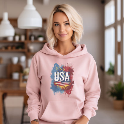 Stylish Pink USA Graphic Hoodie product type