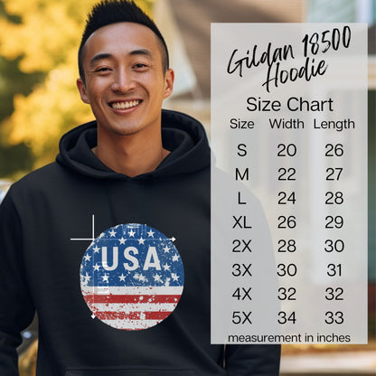 Gildan 18500 Hoodie USA American Flag hoodie product type