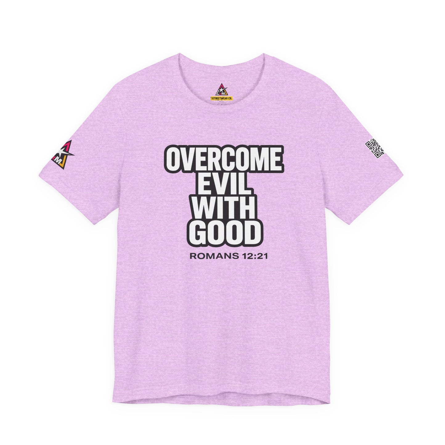 Overcome Evil With Good Graphic T-Shirt | Romans 12:21 Christian Tee | Faith & Strength Streetwear