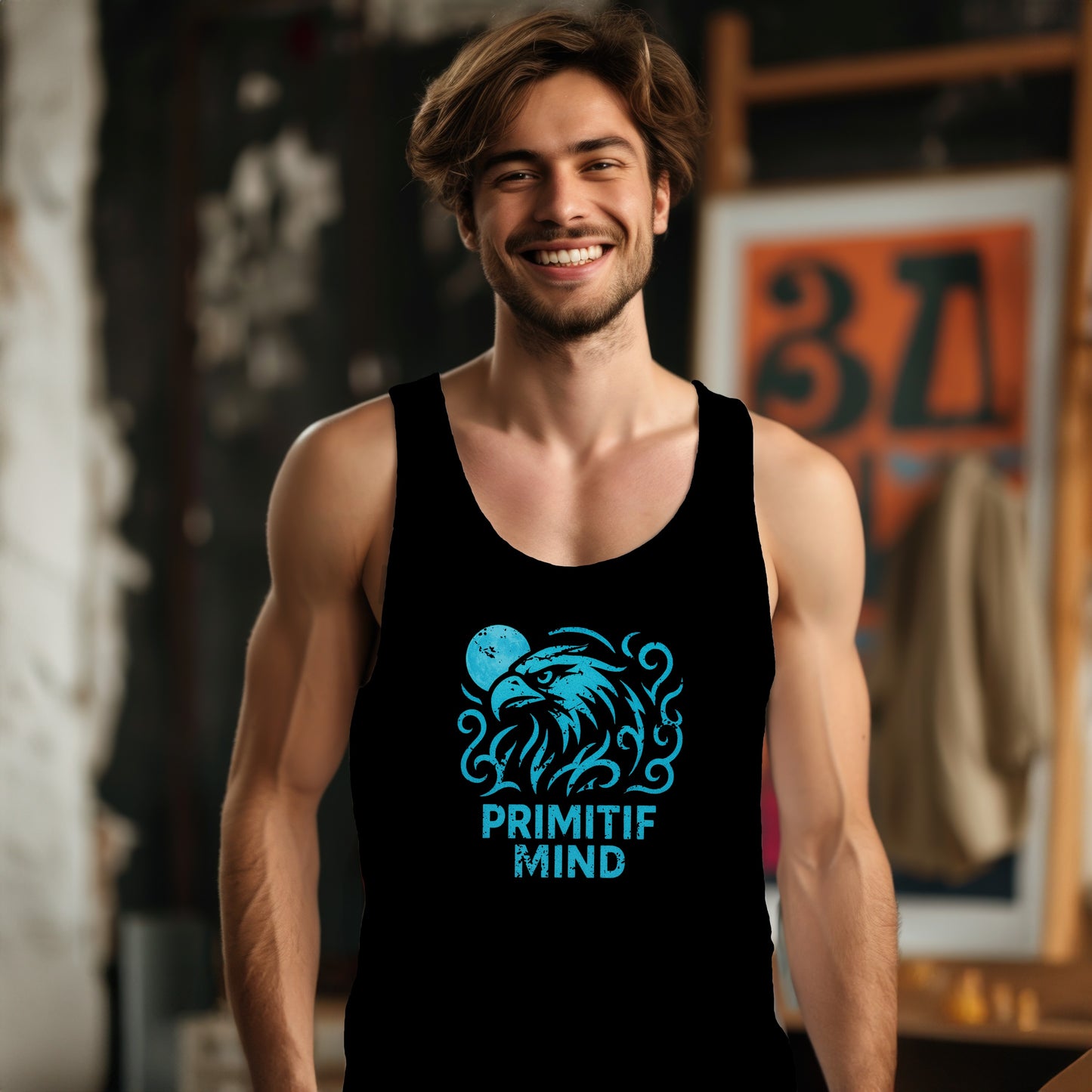 Primitif Mind Eagle Moon Design Tank Top product