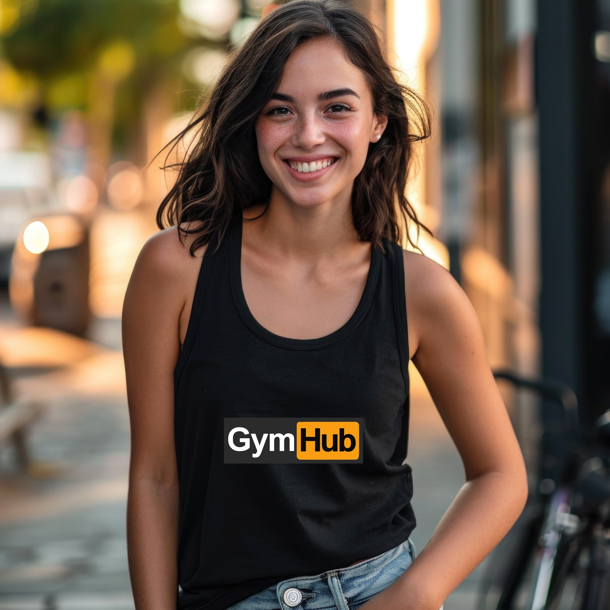 GymHub Logo Print Black Tank Top Product