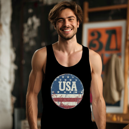 USA Flag Vintage Style Graphic Mens Tank product