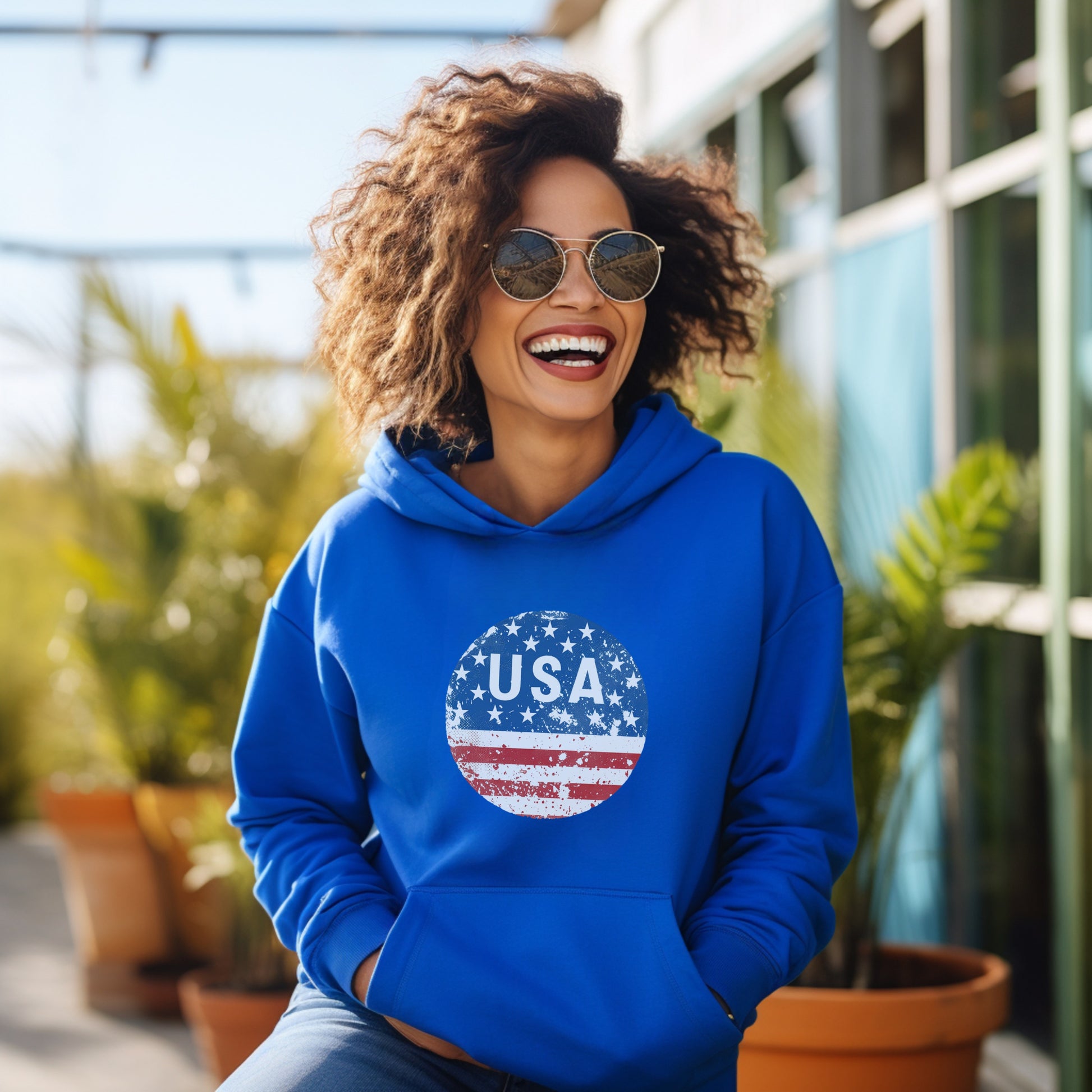 Patriotic USA Stars and Stripes Graphic Hoodie product
