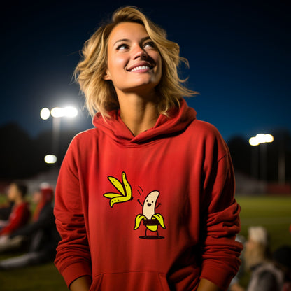 Fun Cartoon Banana Character Printed Hoodie