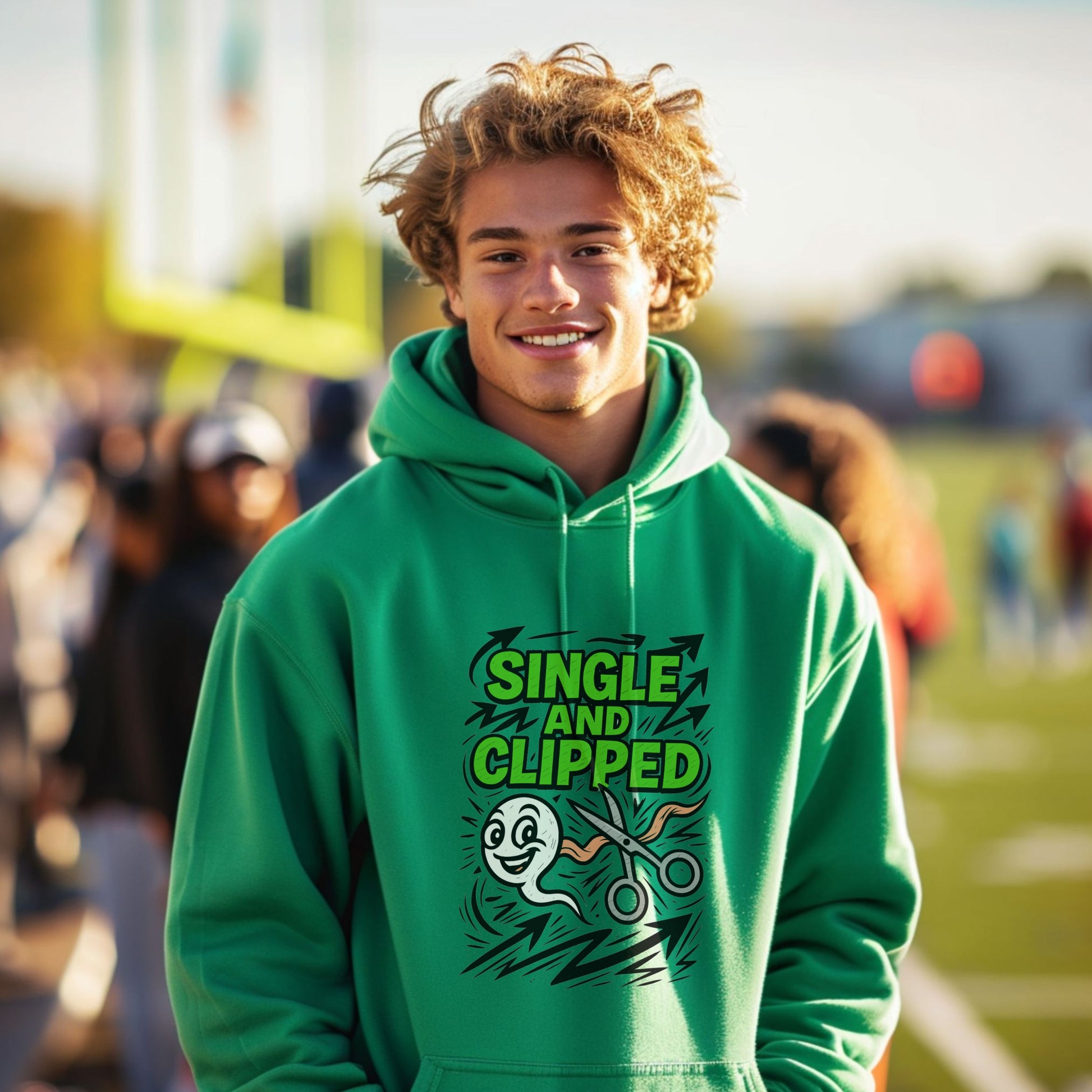 Trendy Green Single and Clipped Hoodie Product