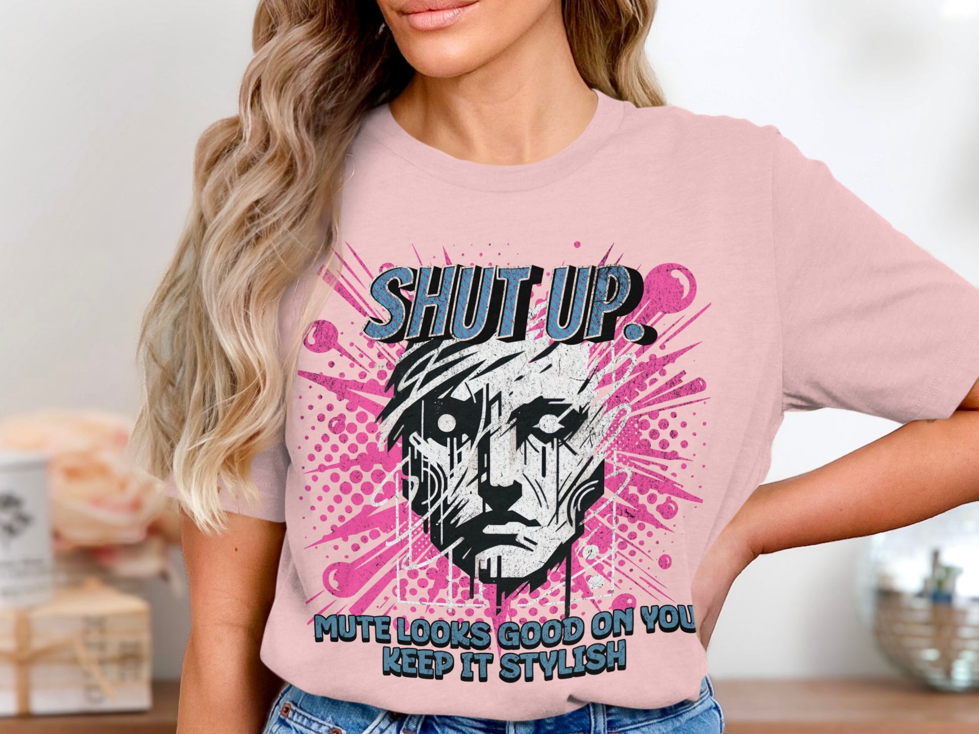 Stylish Graphic Shut Up Mute Looks Good T-Shirt product