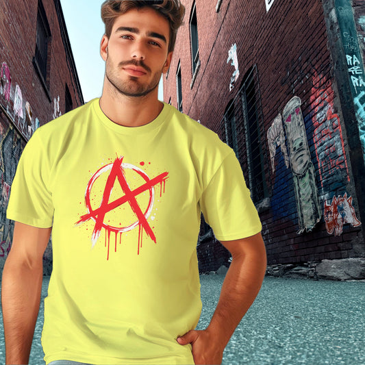 Anarchy Design Graphic Tee Unique Fashion Top