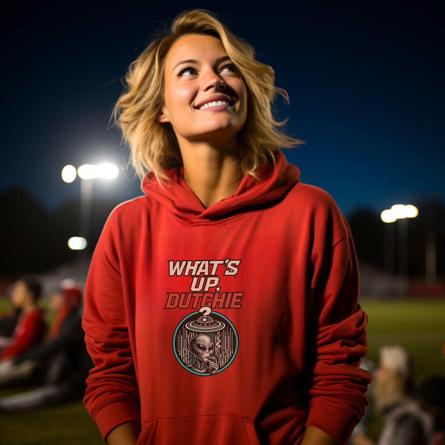 What's Up Dutchie Alien Graphic Red Hoodie product