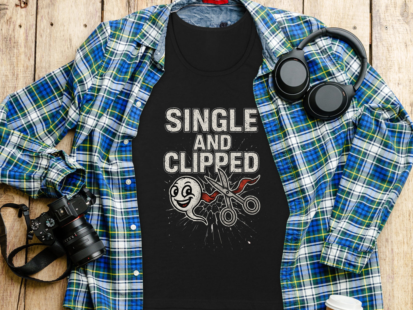 Single And Clipped Graphic Black Tee product