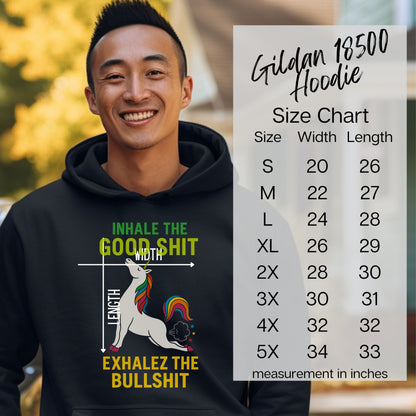 Inhale Exhale Unicorn Graphic Gildan 18500 Hoodie