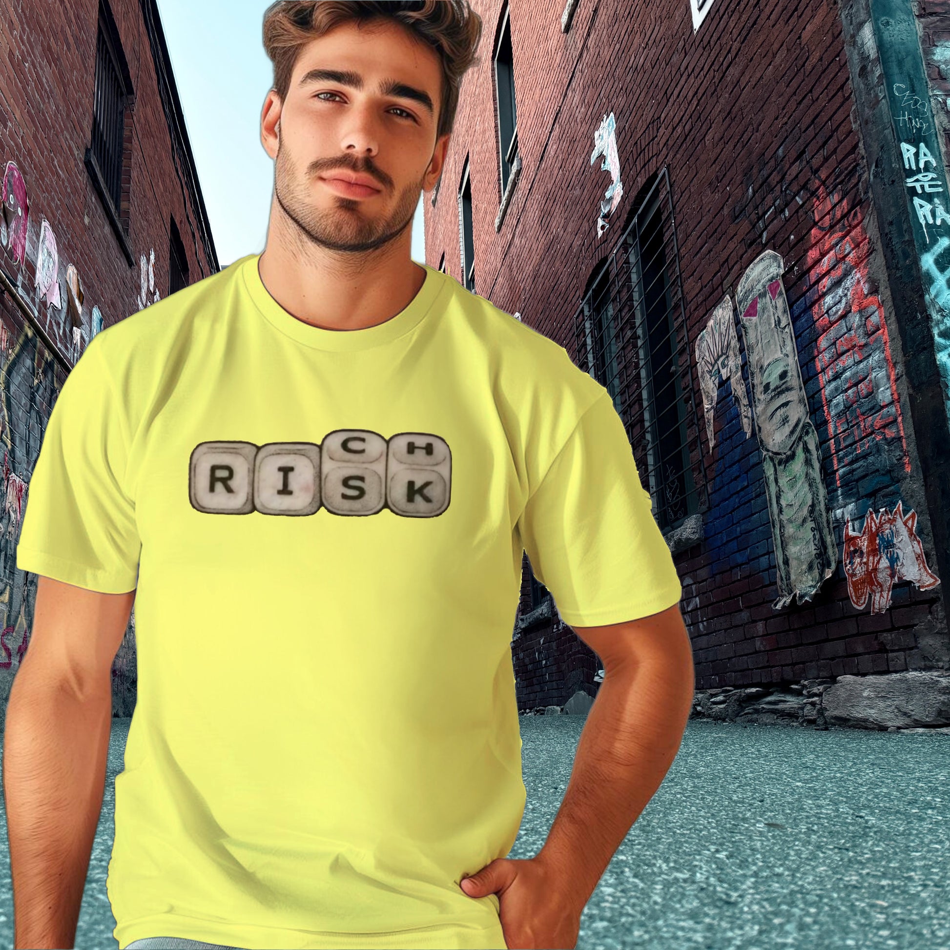Risk Choices Graphic Yellow T-shirt