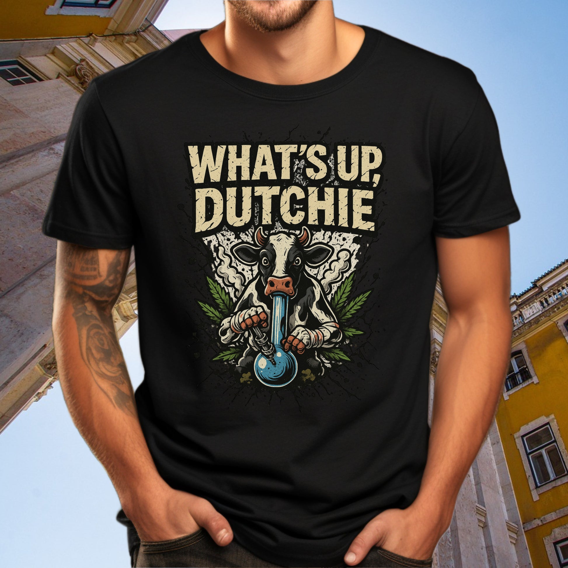 What's Up Dutchie Funny Cow Graphic Tee product