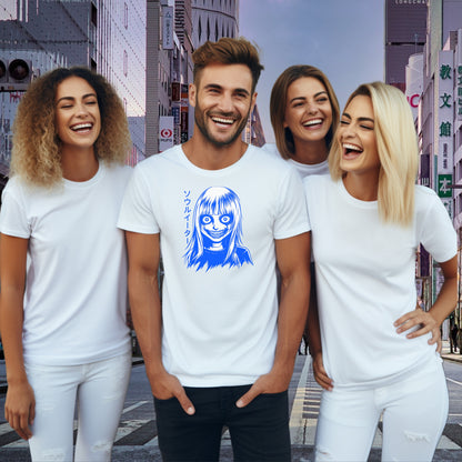 Stylish Graphic Tee with Unique Blue Anime Print Shirt