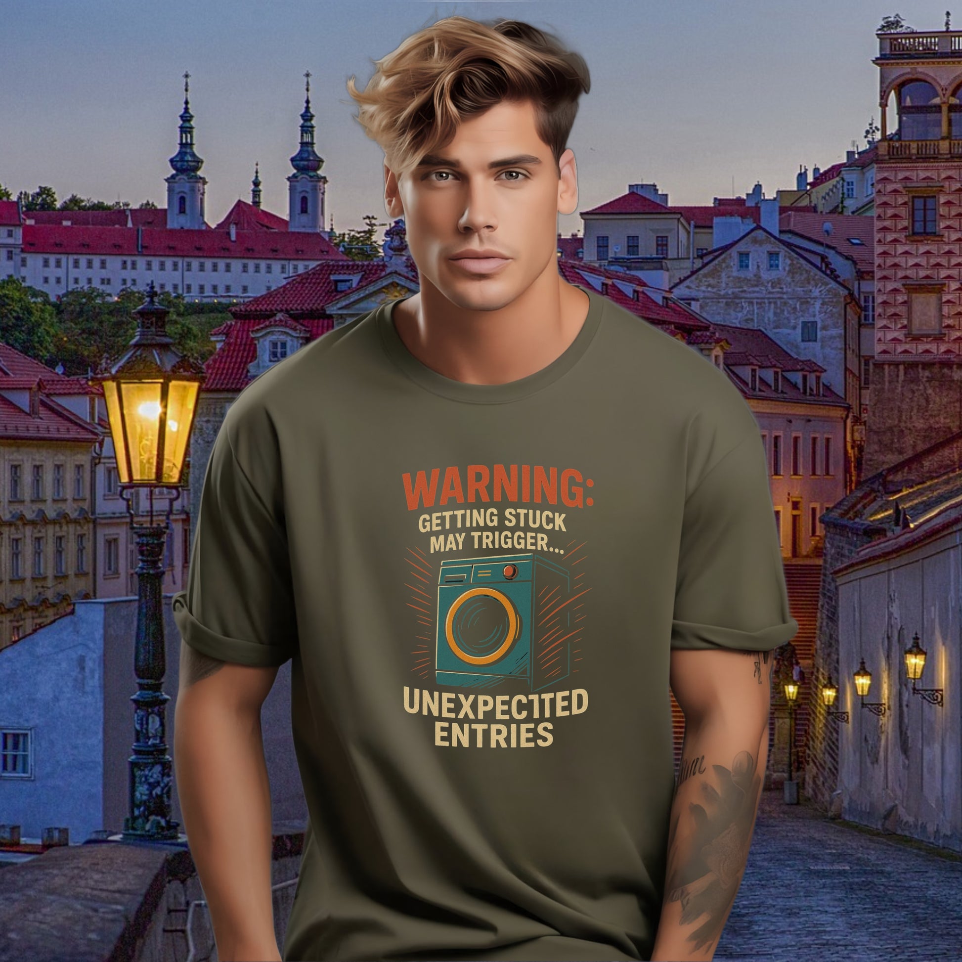 Warning Graphic Tee Getting Stuck May Trigger Product type