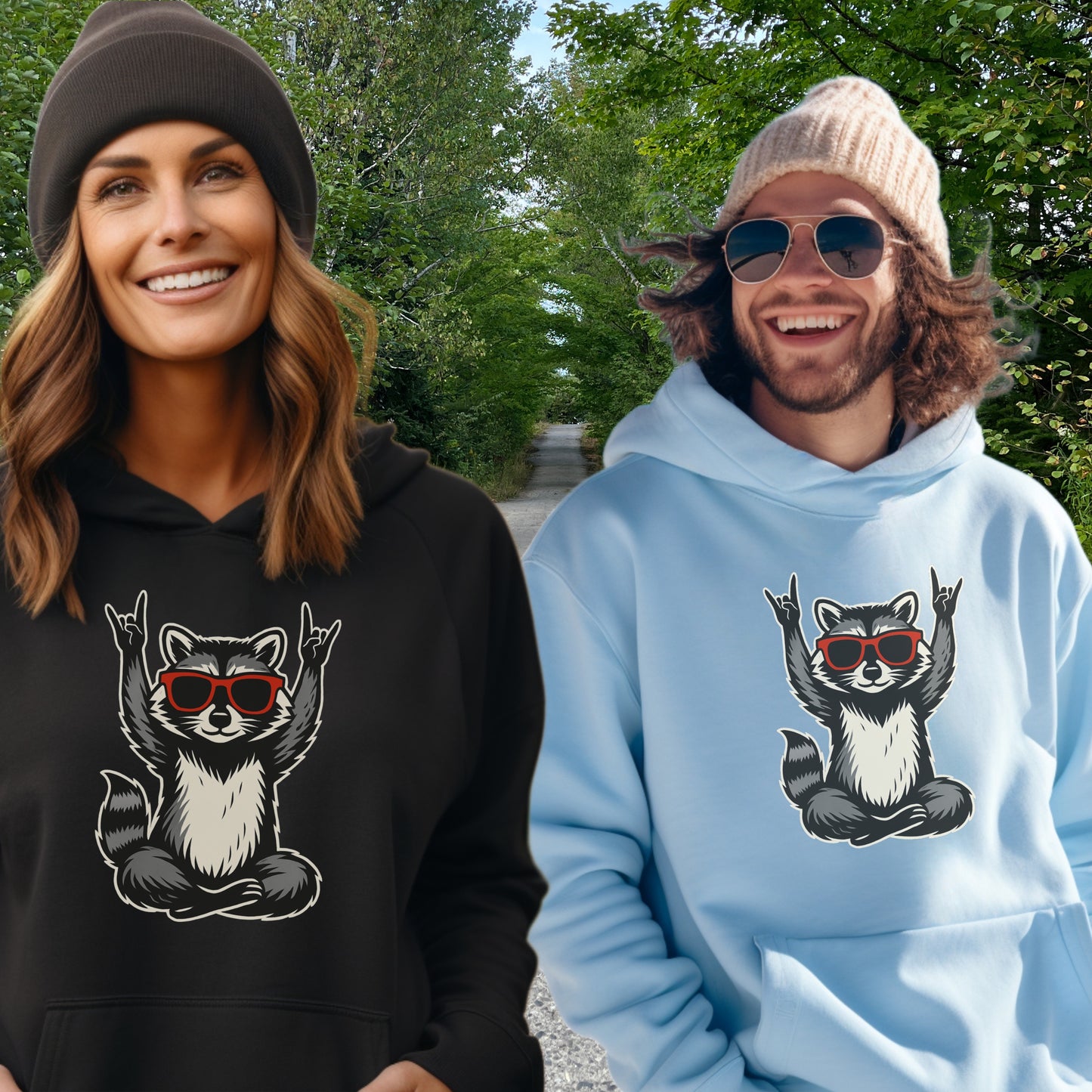 Cool Raccoon Design Hoodie for Outdoor Adventures