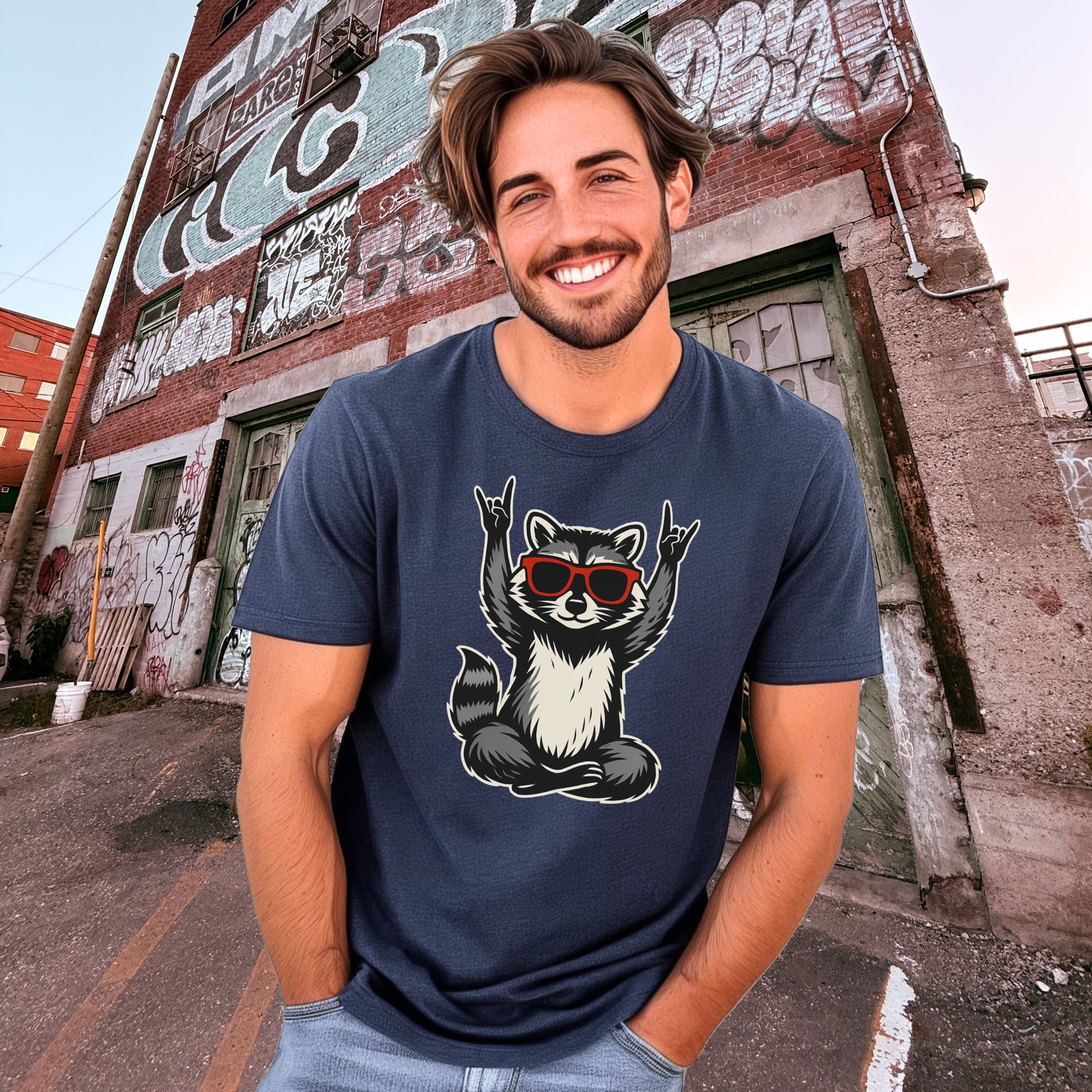 Cool Raccoon with Sunglasses Graphic T-Shirt Product