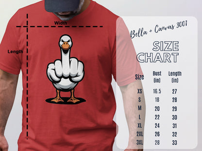 Goose Flipping Middle Finger Graphic Funny Shirt