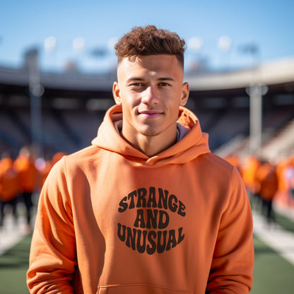 Strange and Unusual Printed Orange Hoodie