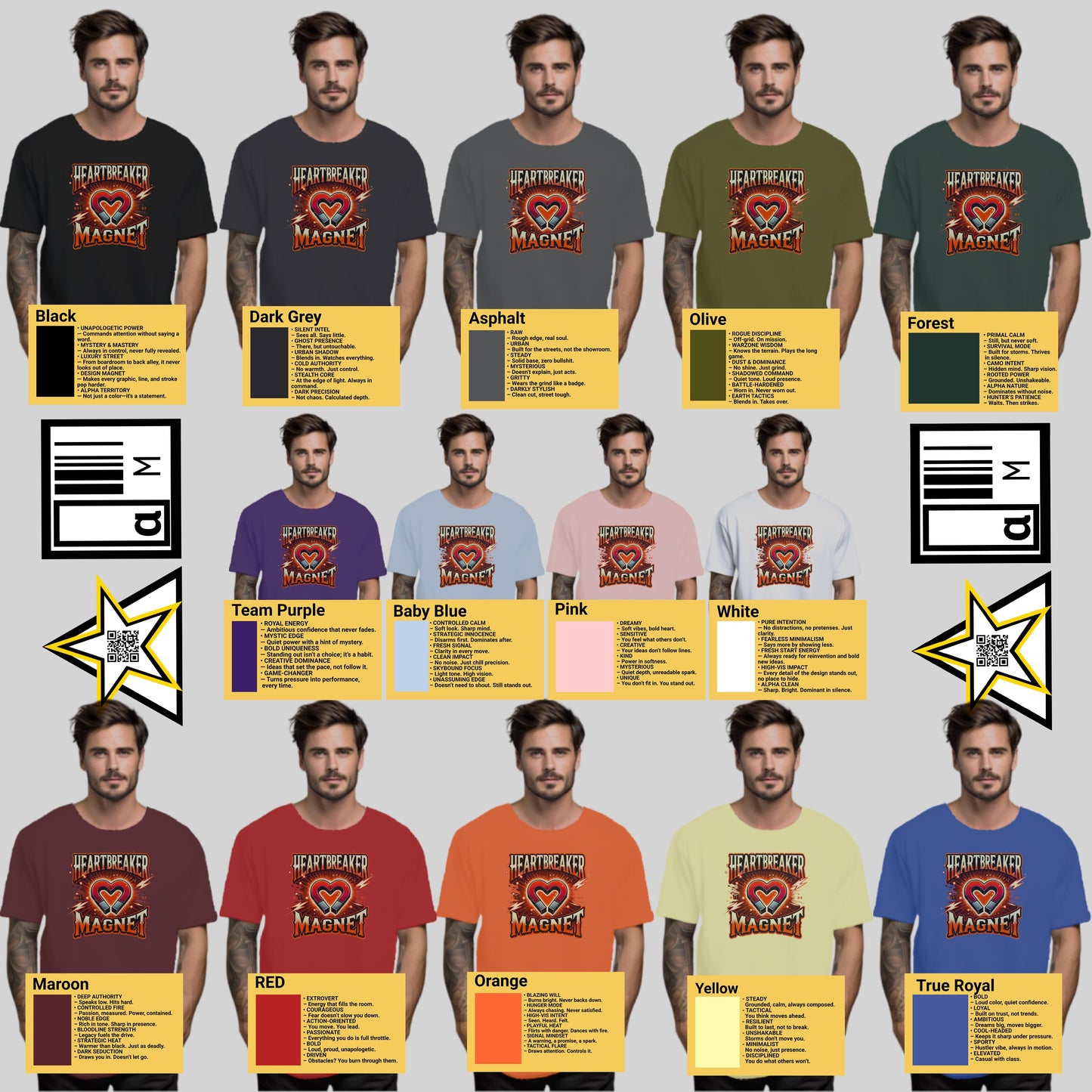 Heartthrob Magnet Graphic T-Shirt collection product