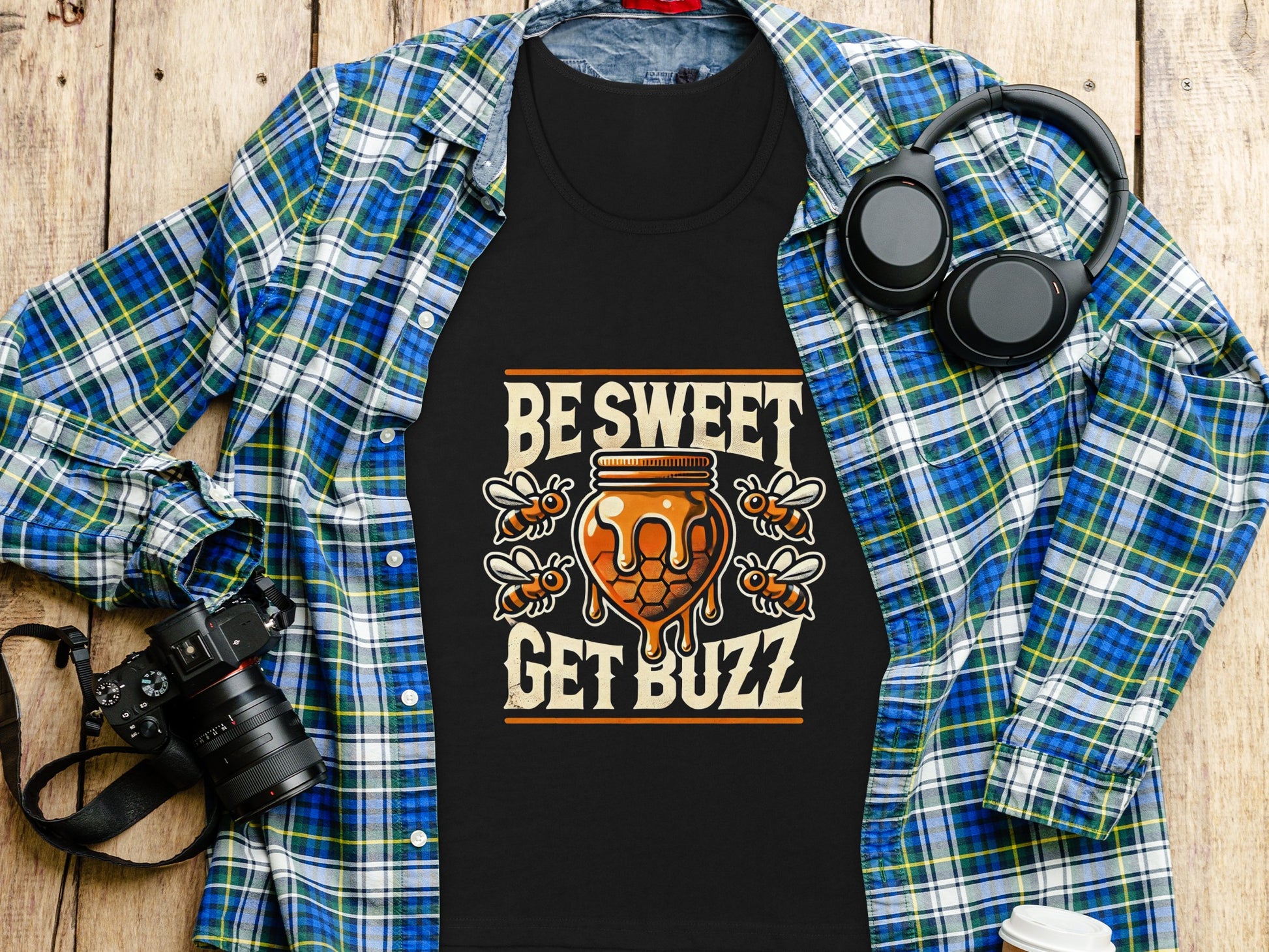 Be Sweet Get Buzzed Bees and Honey Jar T-shirt product