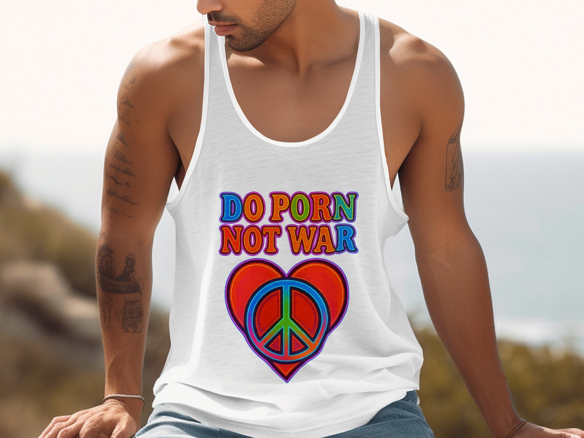Do Porn Not War with Peace Sign Tank Top product