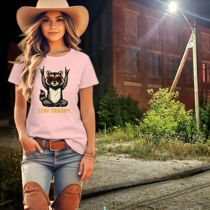 Stay Trashy Raccoon T-Shirt for Fashion Enthusiasts