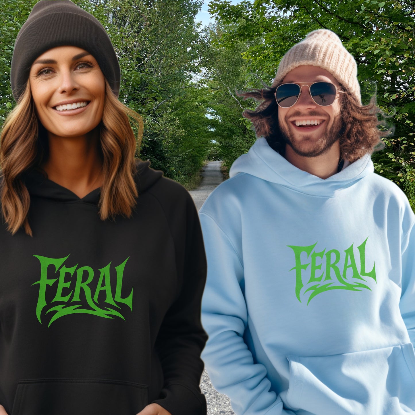 Trendy Streetwear Hoodie With Bold Feral Graphic