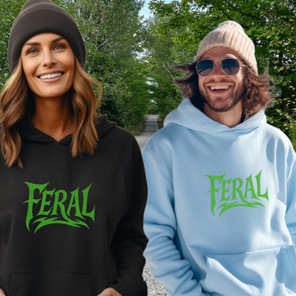 Trendy Streetwear Hoodie With Bold Feral Graphic